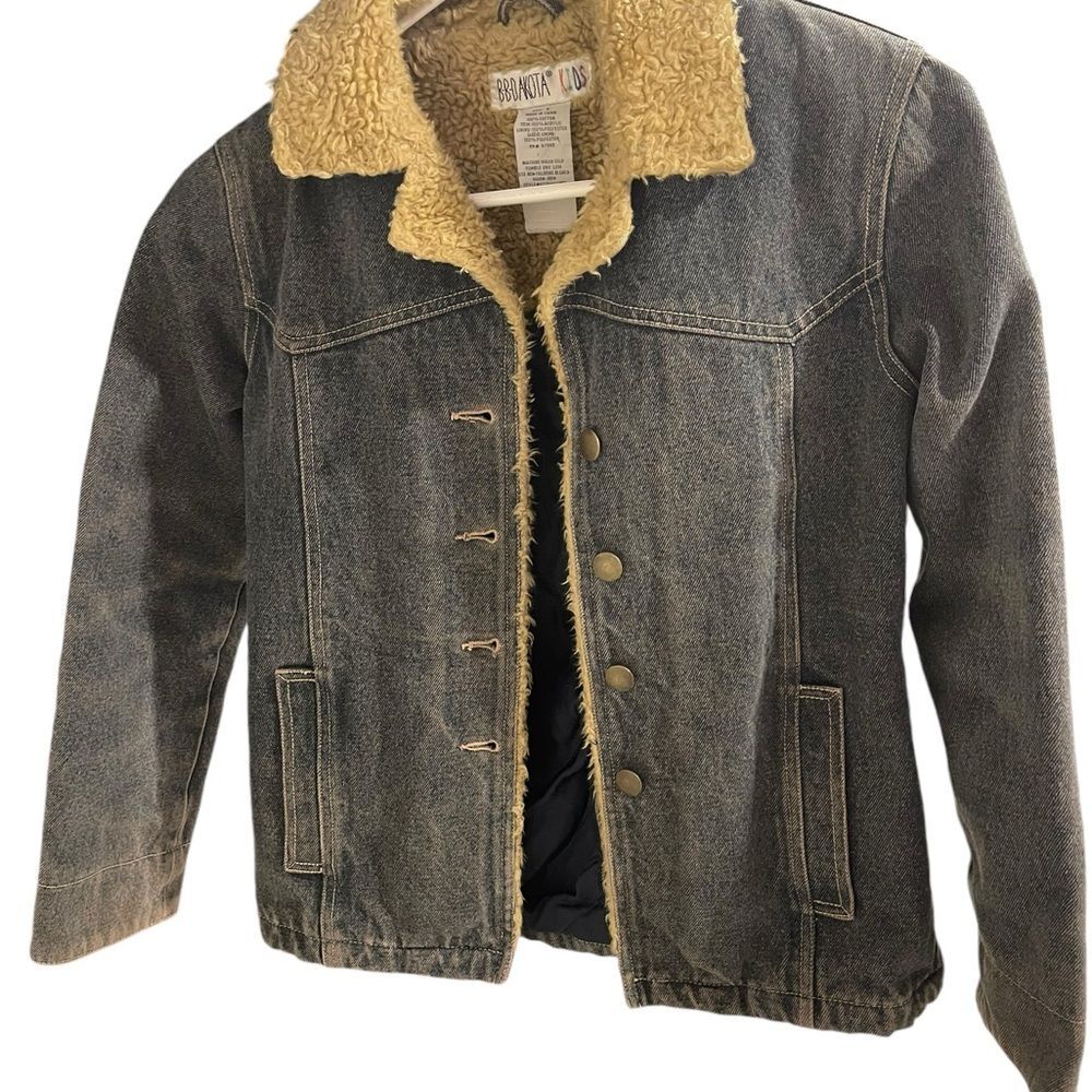 BB Dakota Blue Denim Jacket with Cream Sherpa Lining